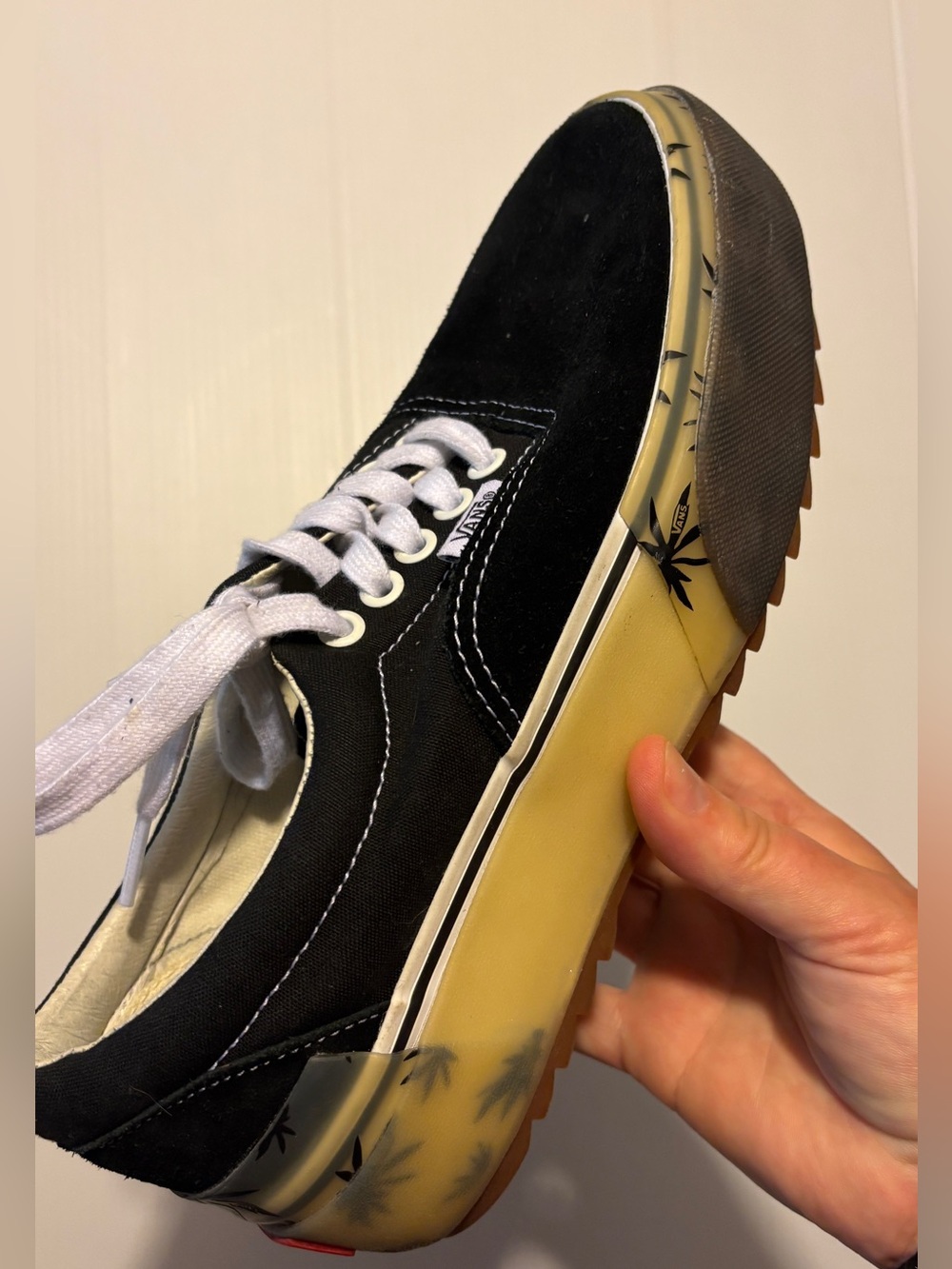 Vans Vault Era Stacked LX Palm Leaf Black Platform Sneakers